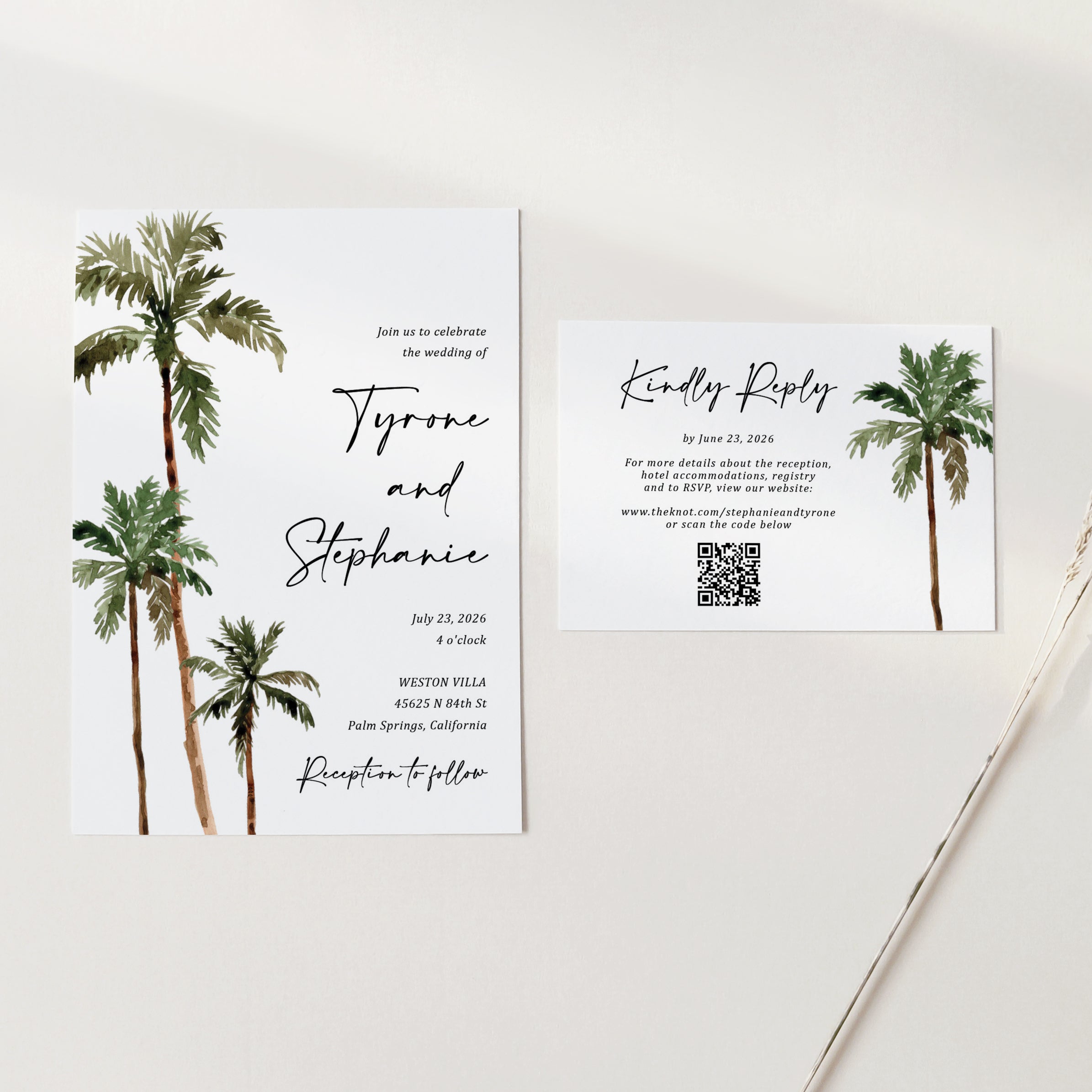 Wedding invitations by Olive Invites.