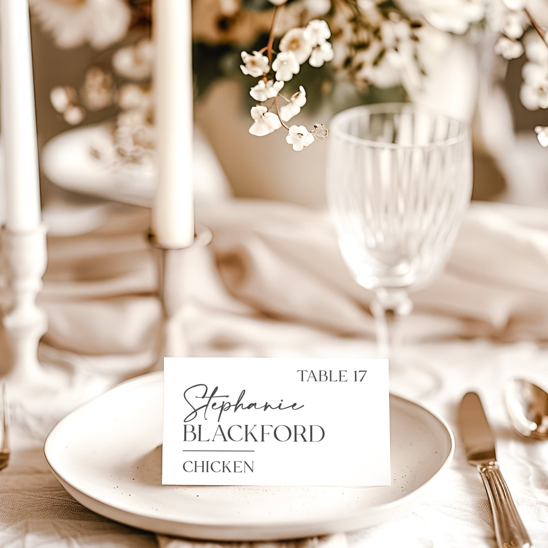 Order wedding place cards from Olive Invites.