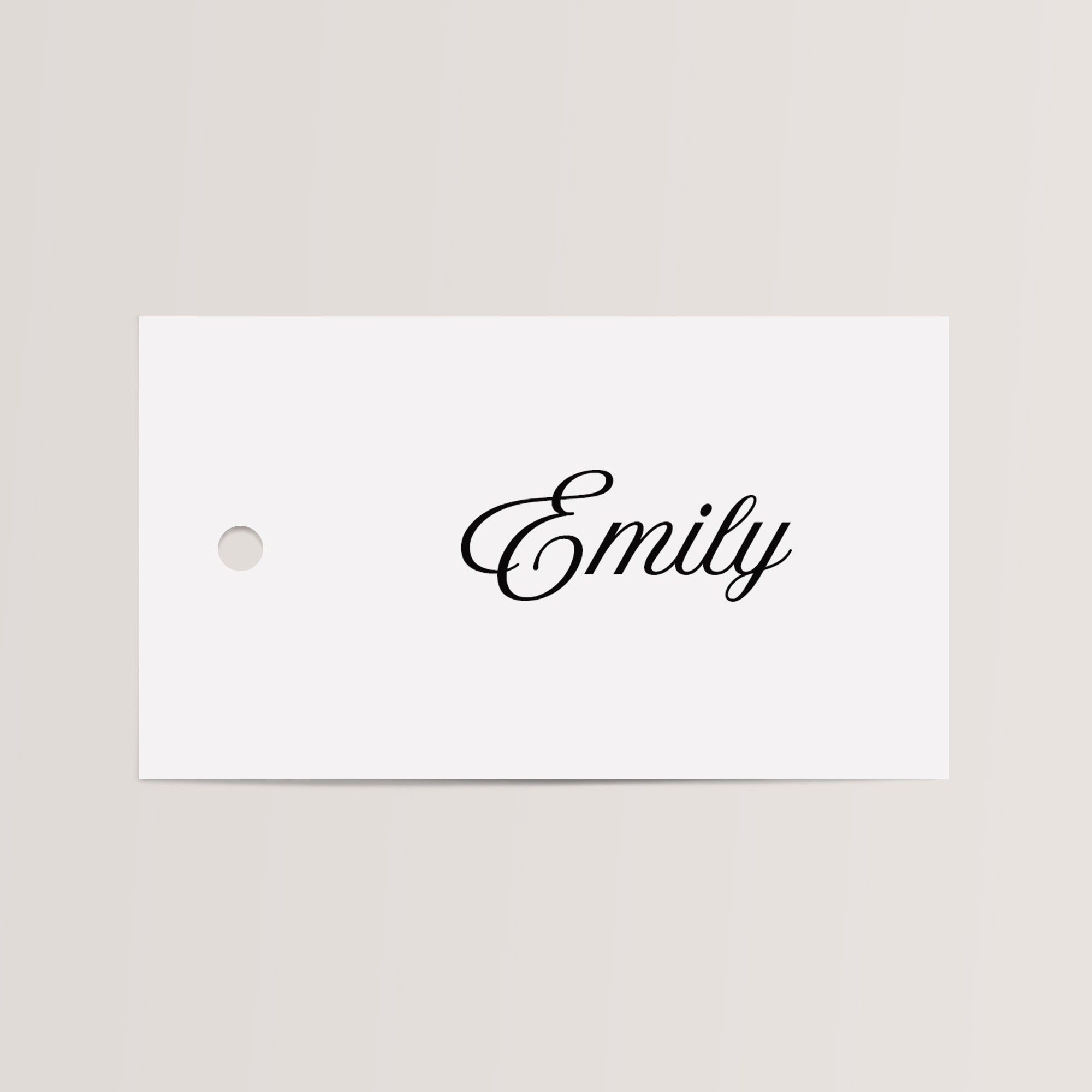 Personalized Fancy Name Cards with Chiffon Ribbon that are printed for you with black ink on thick, smooth, white card stock and include the ribbon! You can choose the color of ribbon. Perfect for any occasion:
Weddings and Rehearsal Dinners, Baby Shower, Bridal Shower, Wedding Shower, Business Party, Corporate Event or Events with assigned seating.
