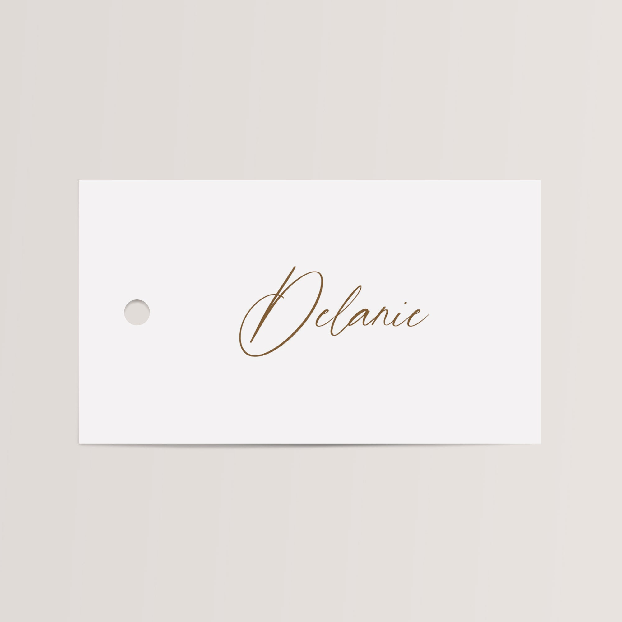 Personalized Place Cards with Brown Chiffon Ribbon in brown ink that are printed for you on thick, smooth, white card stock! Perfect for any occasion: Weddings and Rehearsal Dinners, Baby Shower, Bridal Shower, Wedding Shower, Business Party, Corporate Event or Events with Assigned Seating