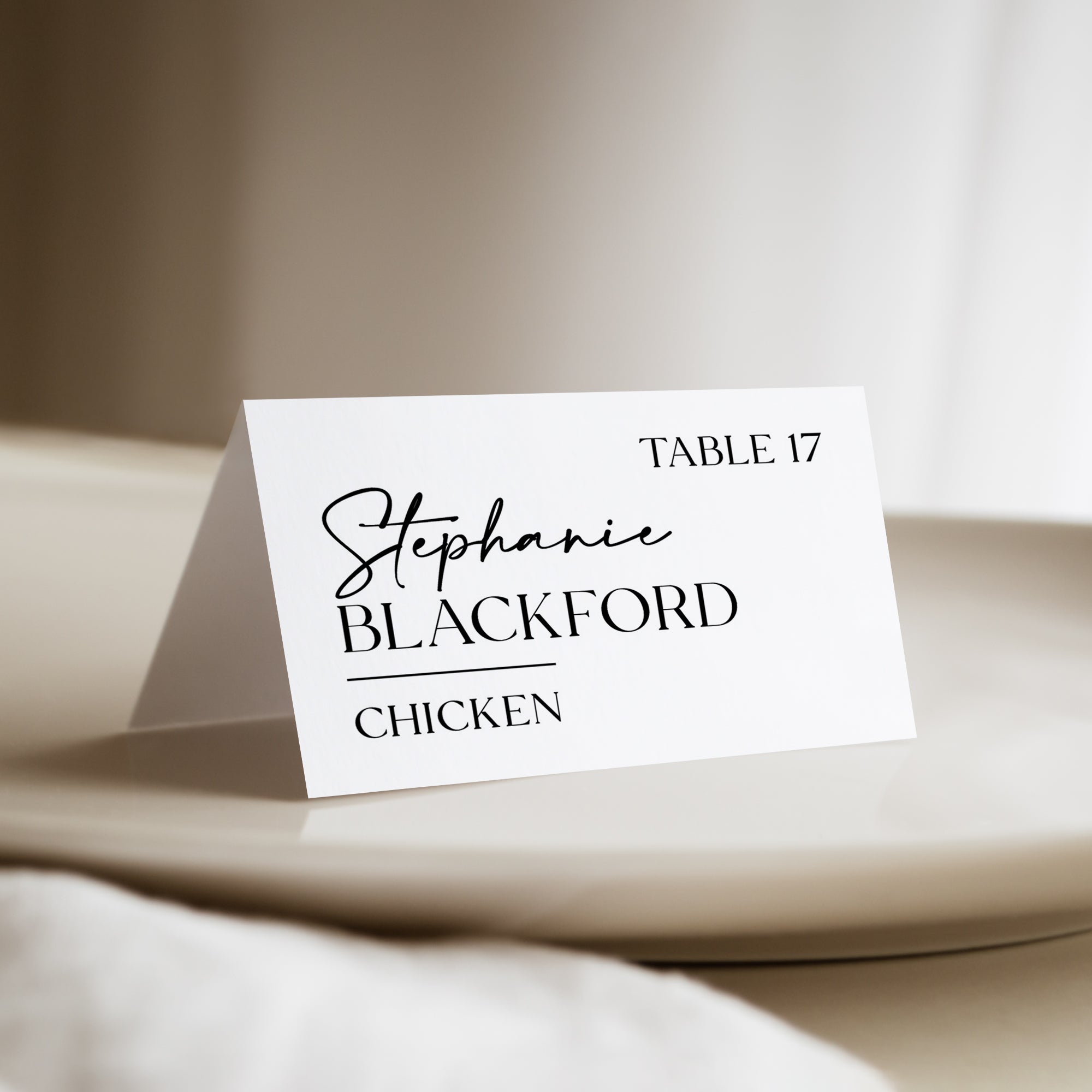 Place cards by Olive Invites.