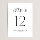 Modern wedding table numbers in black and white. These can be single sided or double sided.