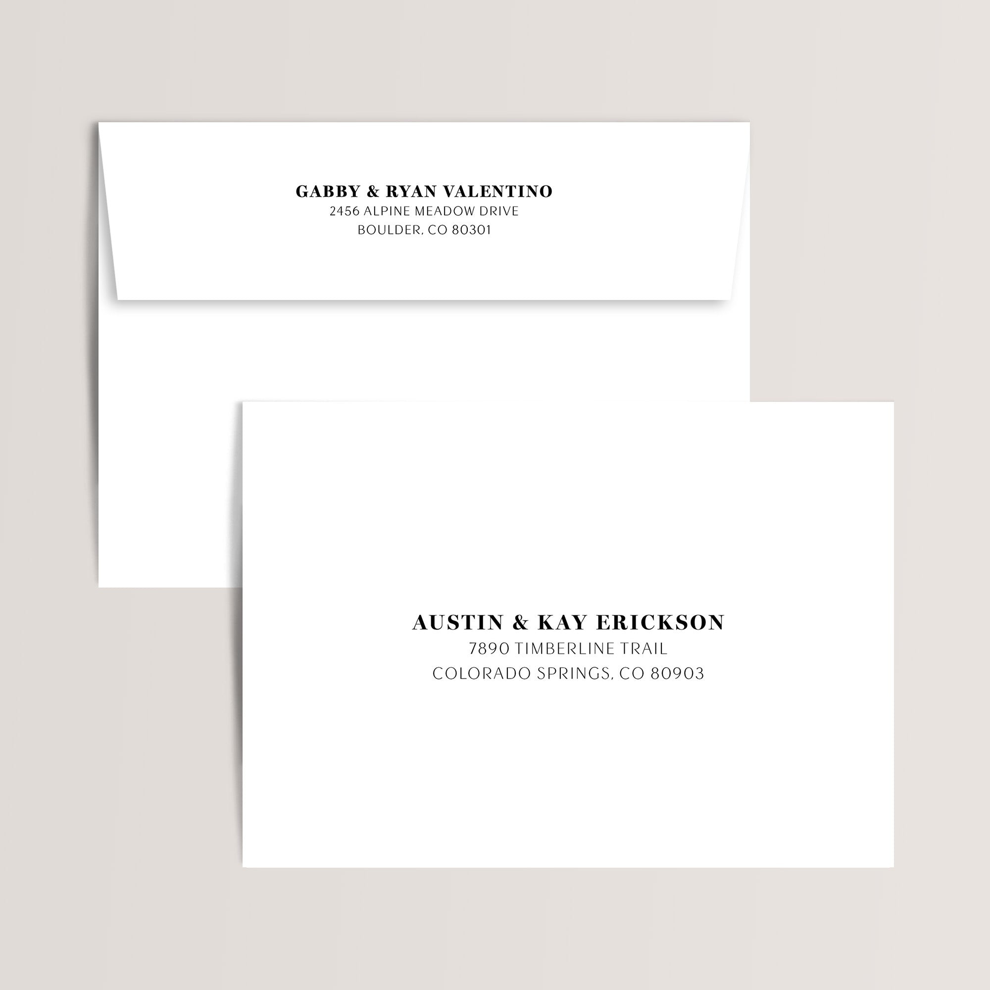 Envelope printing from Olive Invites.