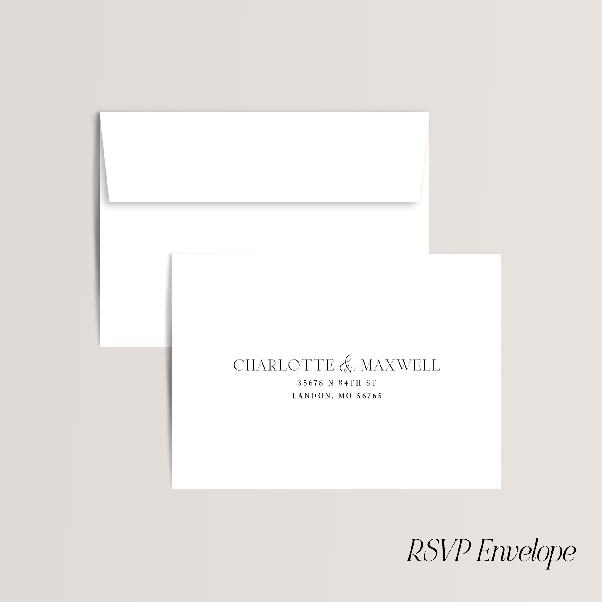 RSVP envelope printing from Olive Invites.