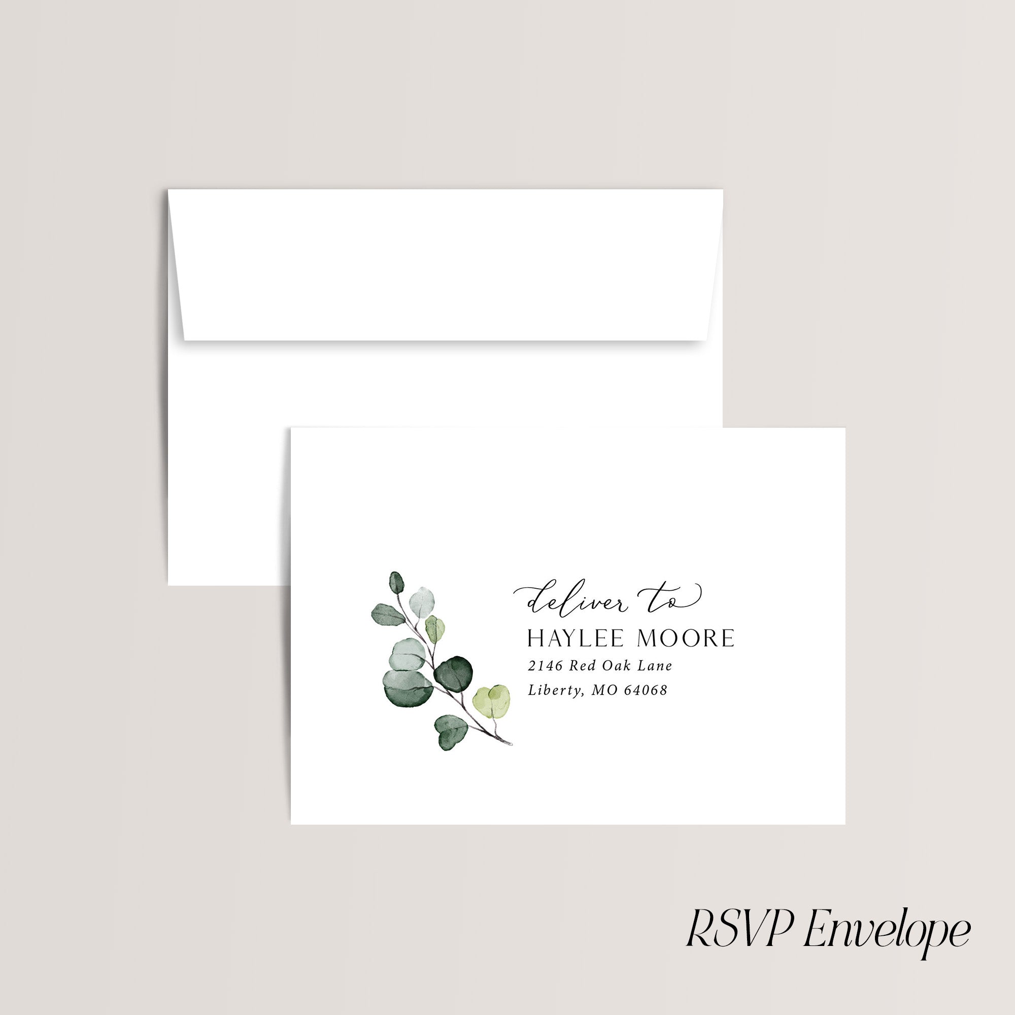 RSVP envelope printing from Olive Invites.