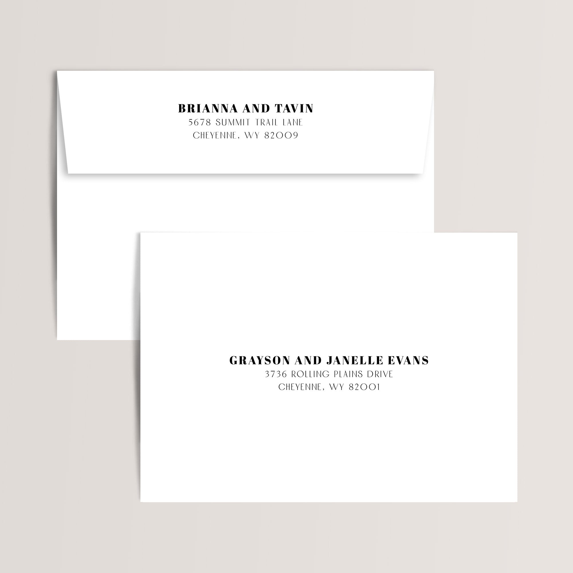Envelope printing from Olive Invites.