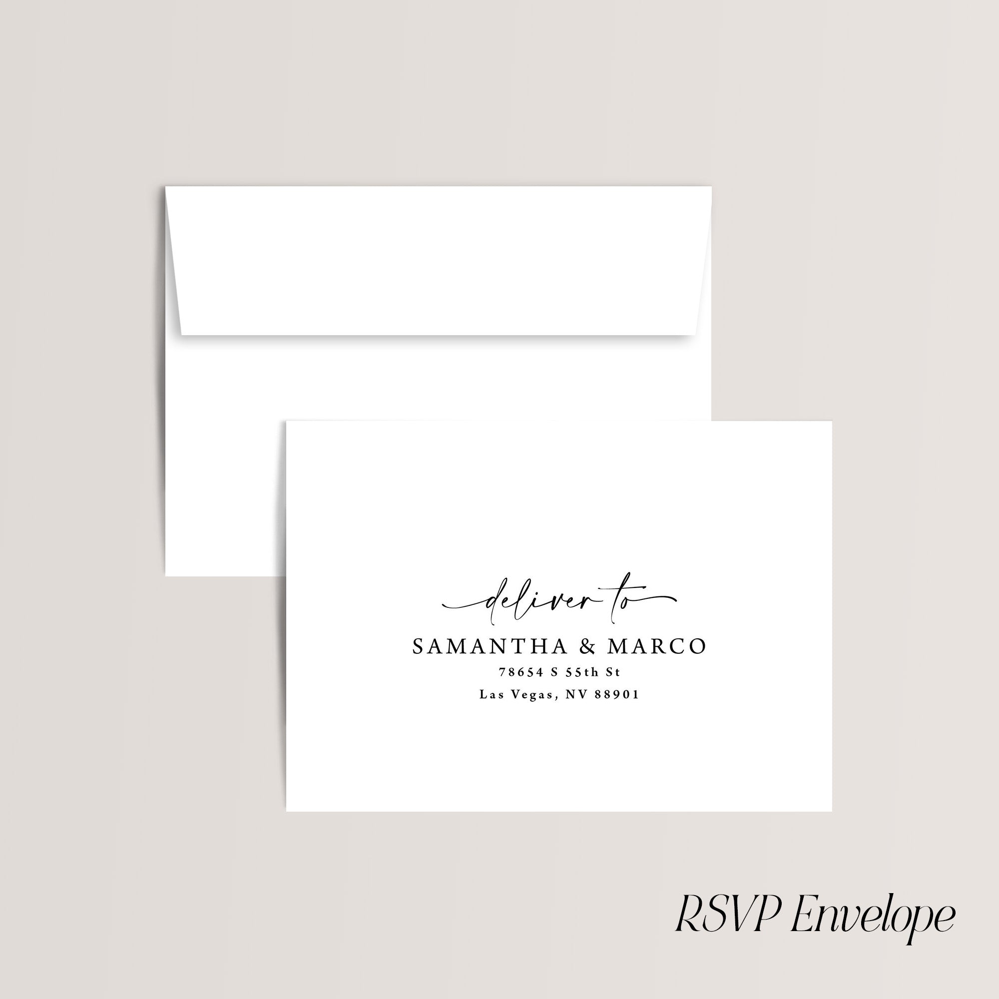 RSVP envelope printing from Olive Invites.