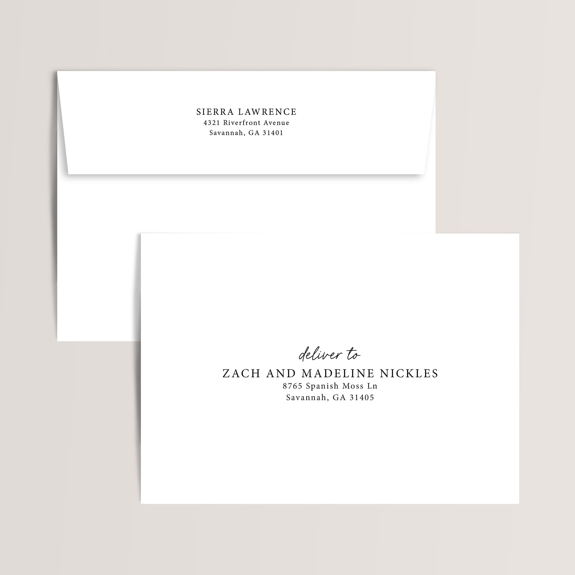 Envelope printing from Olive Invites.