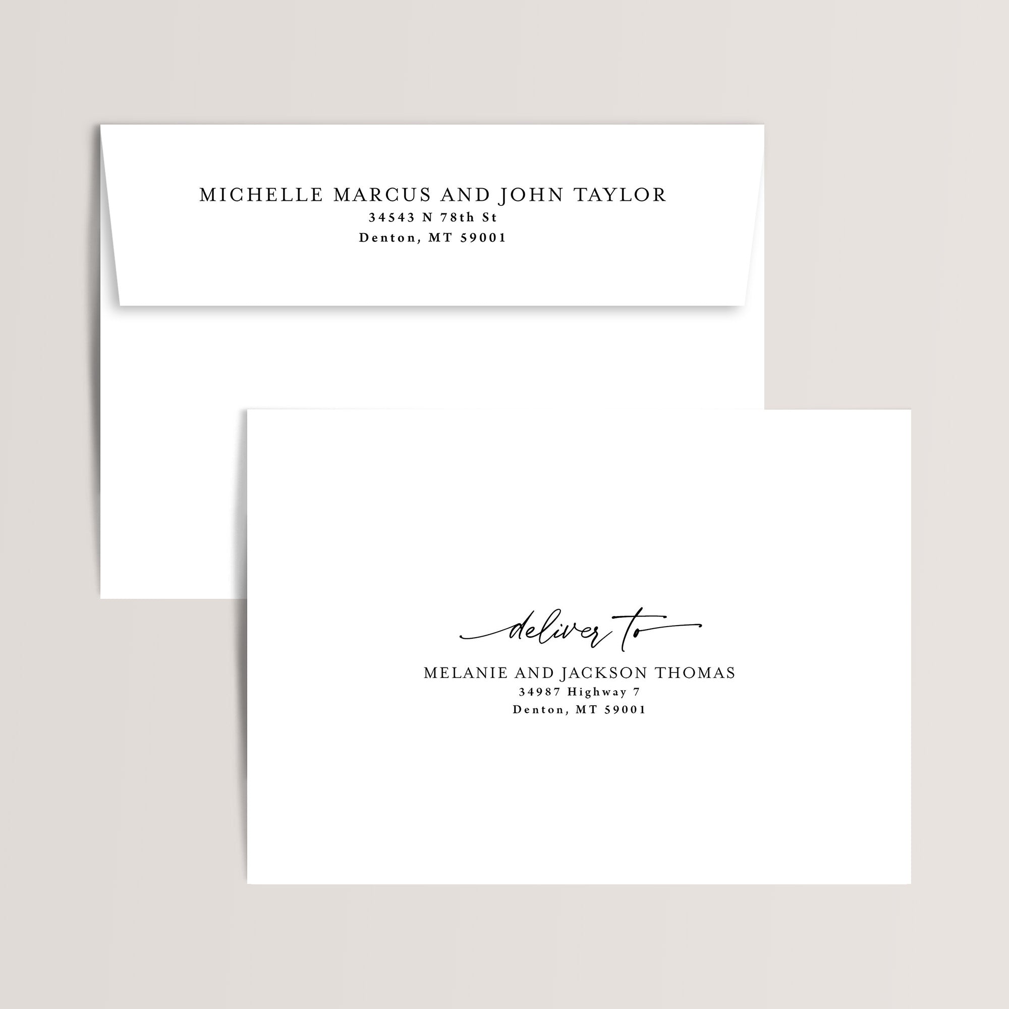 Envelope printing from Olive Invites.