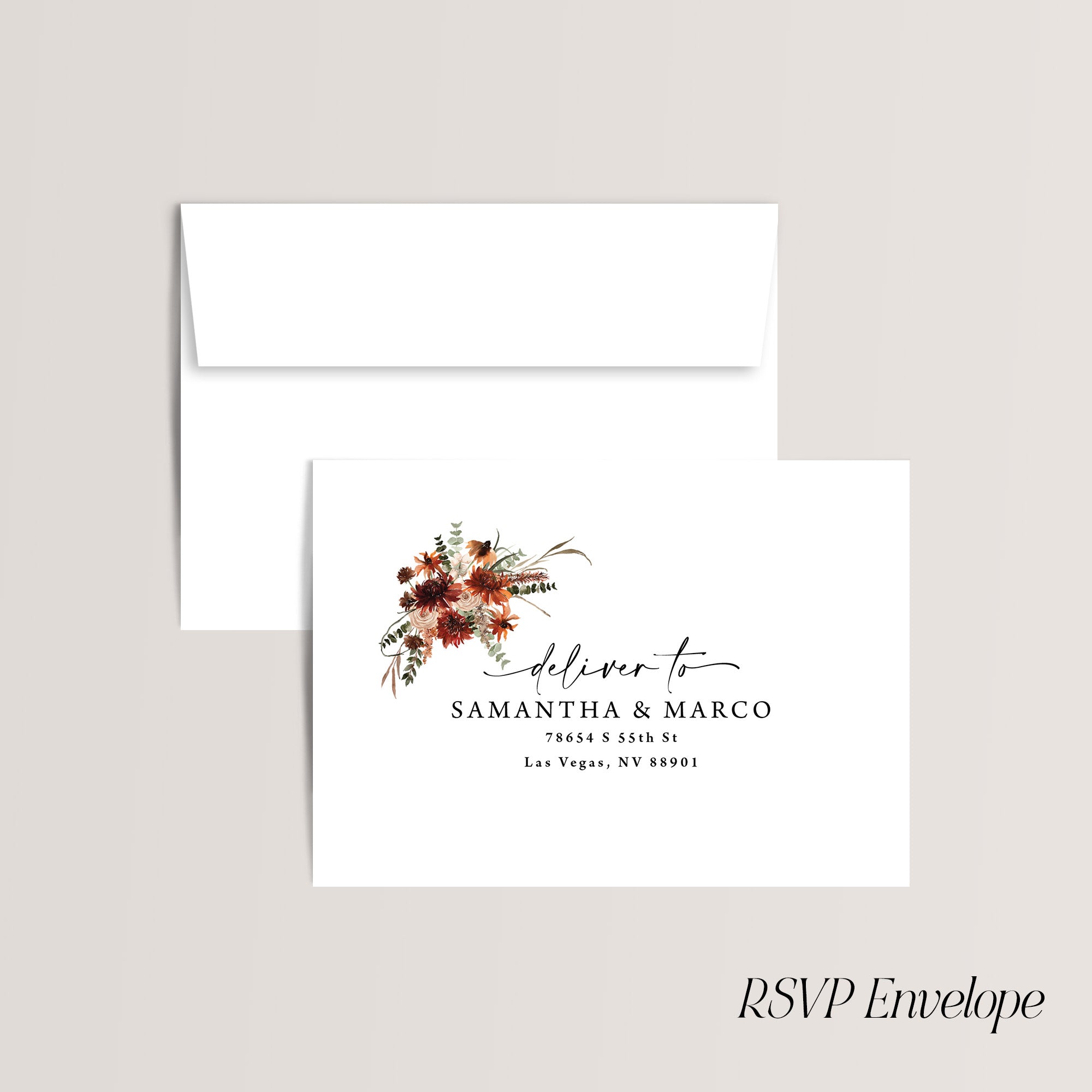 RSVP envelope printing from Olive Invites.