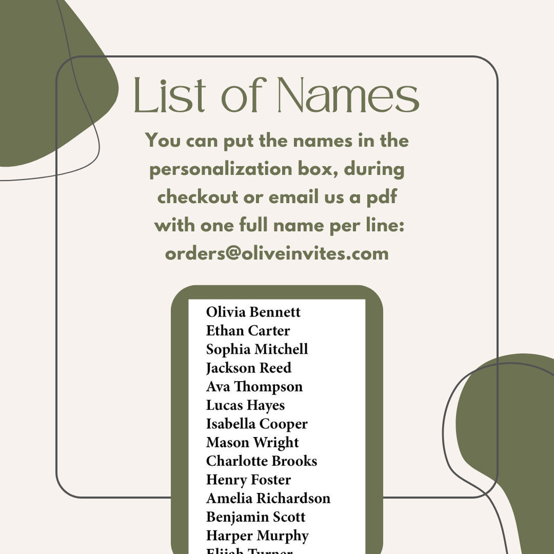 How to set up the names for cards.