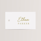 Personalized Place Cards with Chiffon Ribbon in champagne ink that are printed for you on thick, smooth, white card stock! Perfect for any occasion:

Weddings and Rehearsal Dinners, Baby Shower, Bridal Shower, Wedding Shower, Business Party, Corporate Event or Events with assigned seating