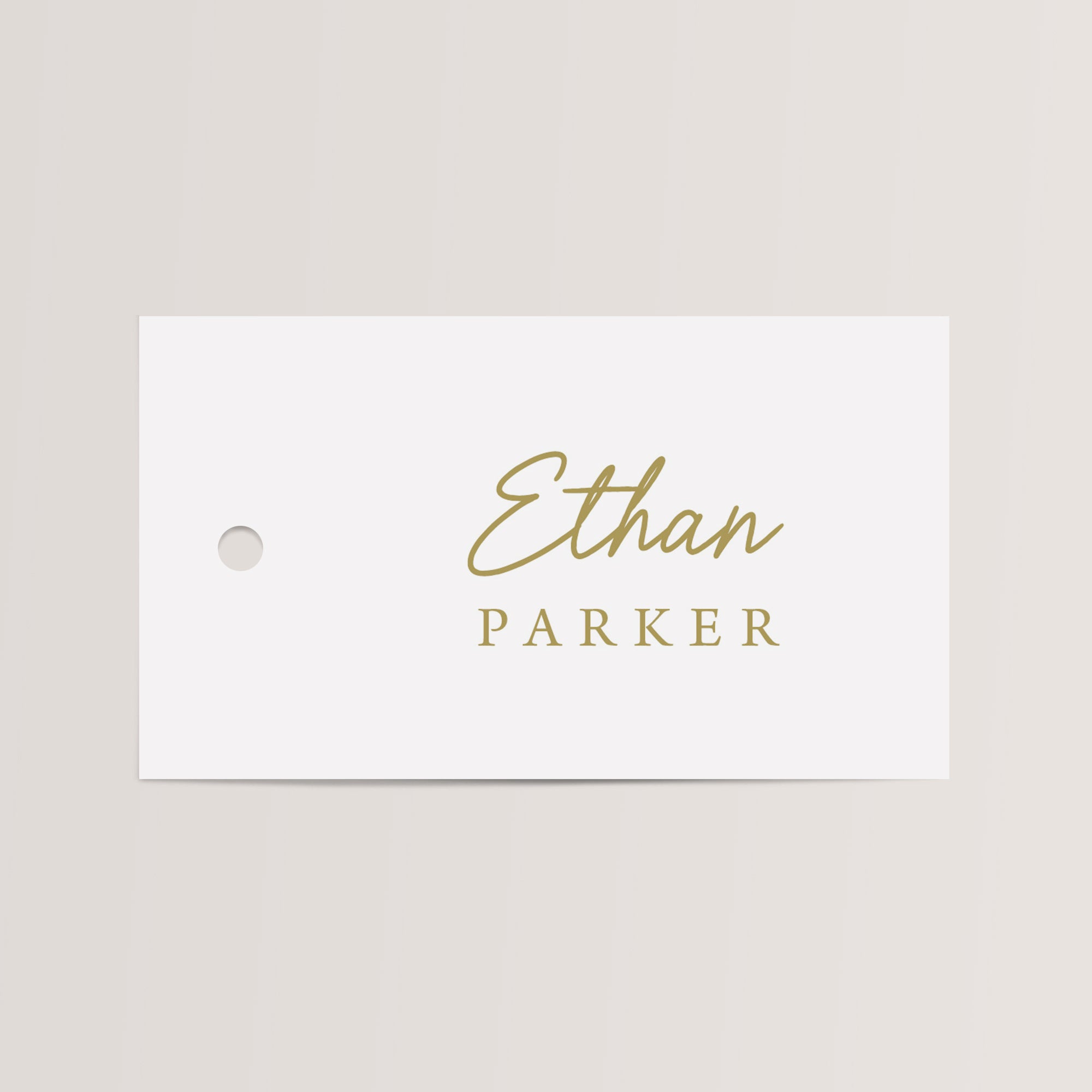 Personalized Place Cards with Chiffon Ribbon in champagne ink that are printed for you on thick, smooth, white card stock! Perfect for any occasion:

Weddings and Rehearsal Dinners, Baby Shower, Bridal Shower, Wedding Shower, Business Party, Corporate Event or Events with assigned seating