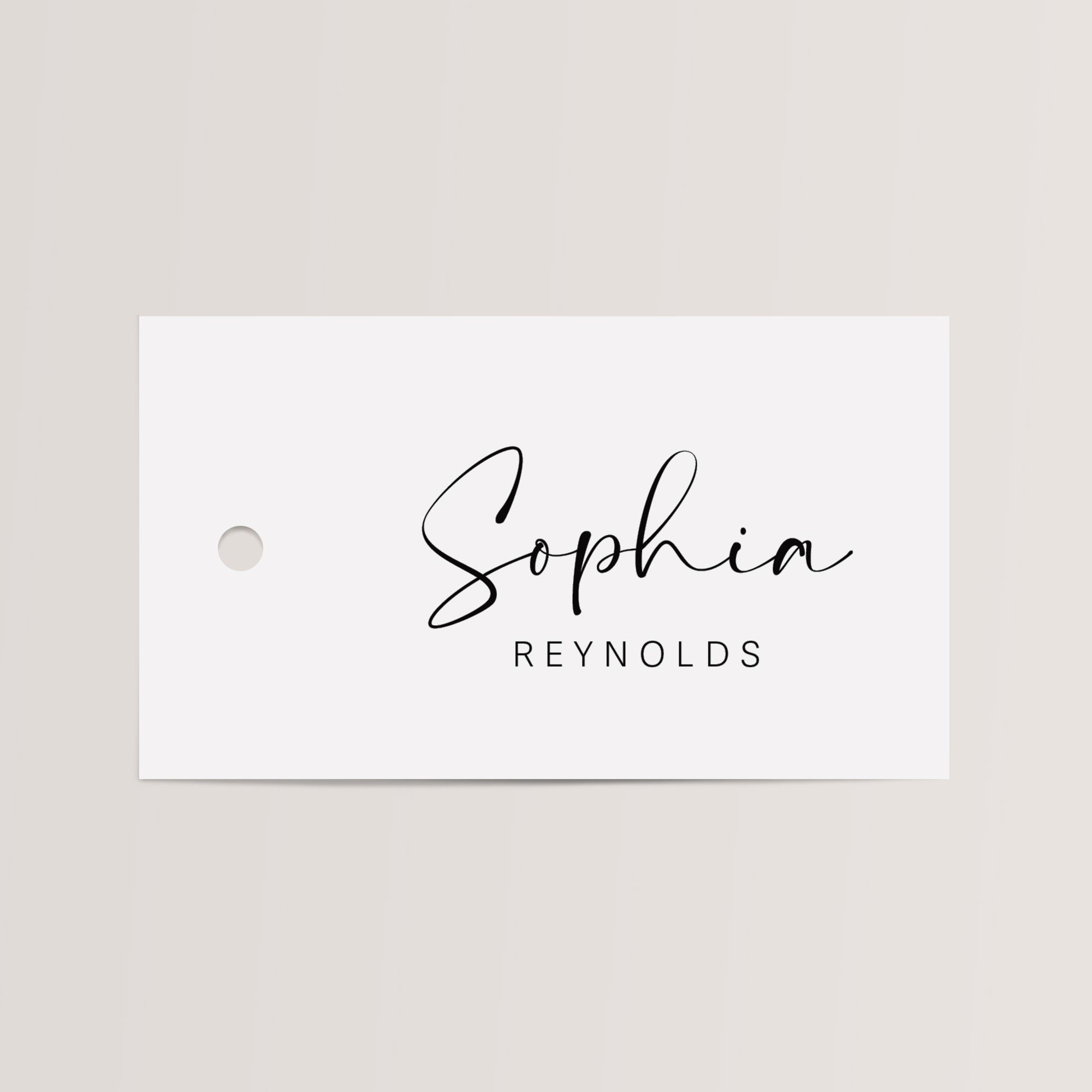 Personalized Wedding Place Cards with Chiffon Ribbon that are printed for you with black ink on thick, smooth, white card stock and include the ribbon! You can choose the color of ribbon. Perfect for any occasion:

Weddings and Rehearsal Dinners
Baby Shower, Bridal Shower, Wedding Shower, Business Party, Corporate Event,  or Events with assigned seating.