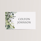 Personalized Greenery Name Cards with Sage Green Chiffon Ribbon that are printed for you with black ink on thick, smooth, white card stock and include the ribbon! You can choose the color of ribbon. Perfect for any occasion: Weddings and Rehearsal Dinners, Baby Shower, Bridal Shower, Wedding Shower, Business Party, Corporate Event or Events with Assigned Seating