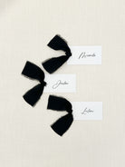 Personalized Place Cards with Chiffon Ribbon in black ink that are printed for you on thick, smooth, white card stock! Perfect for any occasion: Weddings and Rehearsal Dinners, Baby Shower, Bridal Shower, Wedding Shower, Business Party, Corporate Event or Events with Assigned Seating