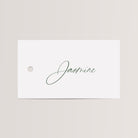 Personalized Place Cards with Dark Green Chiffon Ribbon in dark green ink that are printed for you on thick, smooth, white card stock! Perfect for any occasion: Weddings and Rehearsal Dinners, Baby Shower, Bridal Shower, Wedding Shower, Business Party, Corporate Event or Events with Assigned Seating