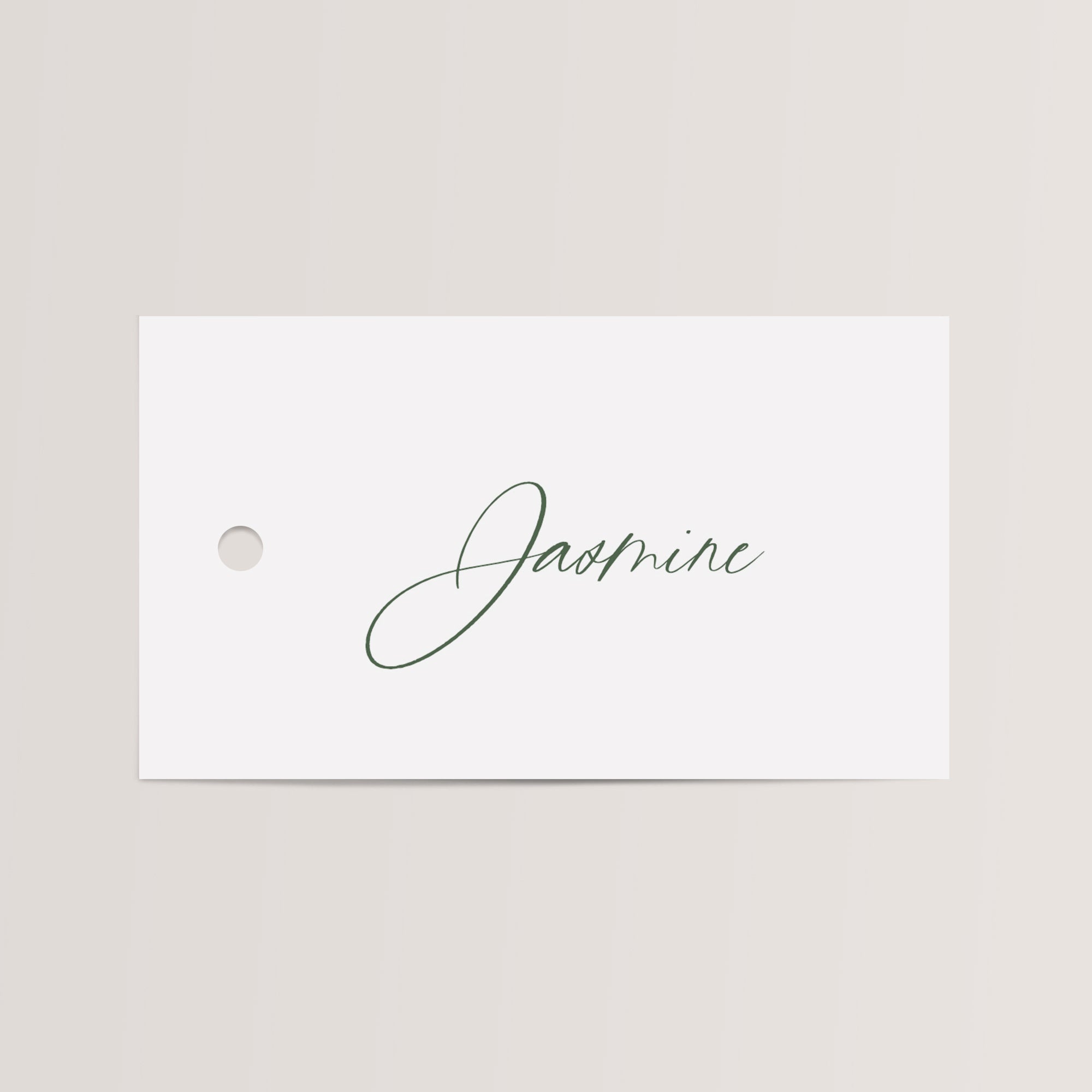 Personalized Place Cards with Dark Green Chiffon Ribbon in dark green ink that are printed for you on thick, smooth, white card stock! Perfect for any occasion: Weddings and Rehearsal Dinners, Baby Shower, Bridal Shower, Wedding Shower, Business Party, Corporate Event or Events with Assigned Seating
