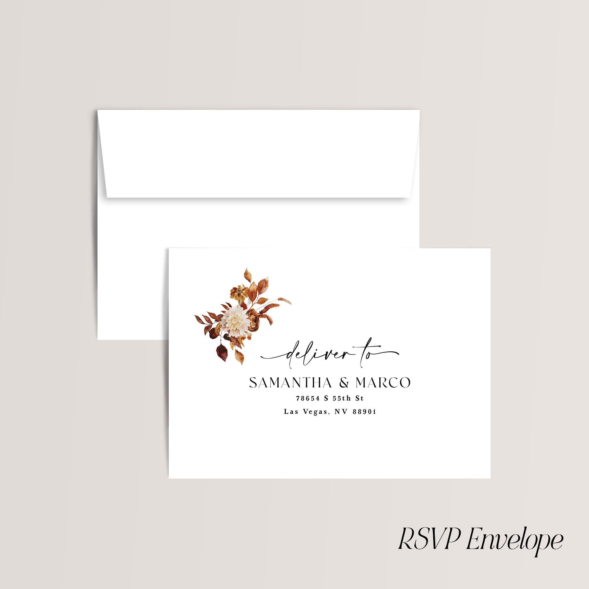 RSVP envelope printing from Olive Invites.