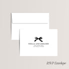 Black bow RSVP envelope printing by Olive Invites. 