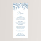 Add a touch of elegance to your celebration with our wedding dinner menu cards printed with dusty blue florals. Perfect for a modern wedding reception, these professionally printed menu cards are crafted on thick, smooth white cardstock for a high-quality feel your guests will notice.