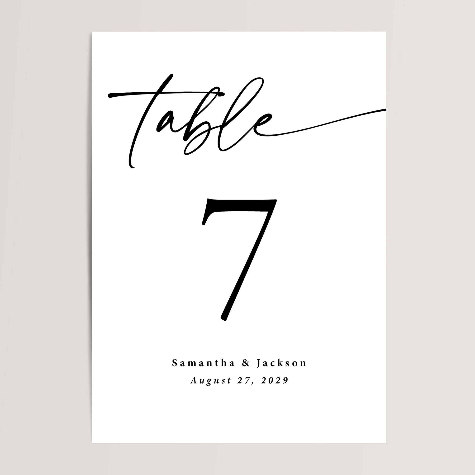Simple wedding table numbers in black and white that are printed for you on thick card stock! The design is perfect for the minimalist wedding and your guests will love them. These work well for an elegant wedding.