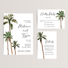 Tropical Palm Tree Wedding Invitation Suite

Bring the beauty of a tropical paradise to your big day with our Palm Tree Wedding Invitation Suite. Perfect for destination or beach weddings, this affordable suite includes a wedding invitation, RSVP card, and details card, all designed with a stunning palm tree motif.