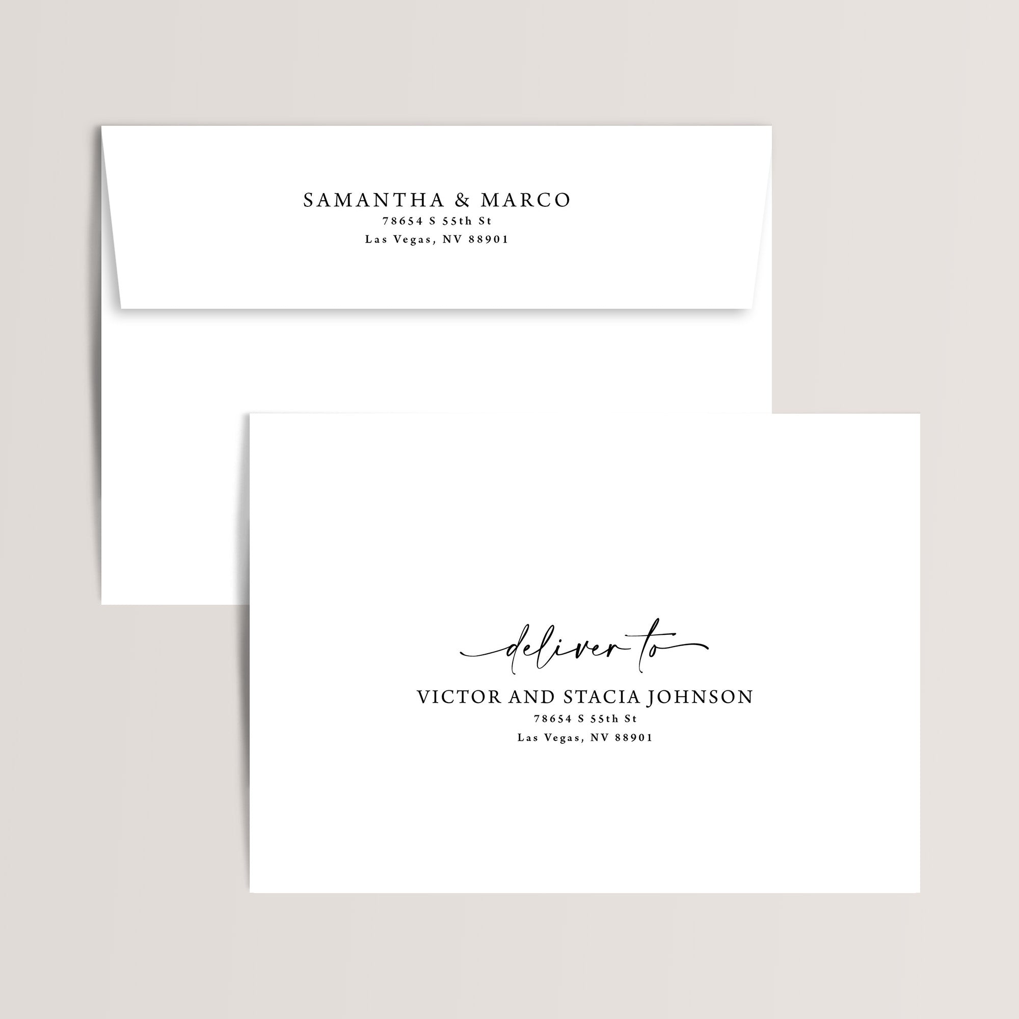 Envelope printing from Olive Invites.