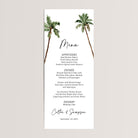Add a touch of elegance to your celebration with our wedding dinner menu cards printed with palm trees. Perfect for a destination wedding reception, these professionally printed menu cards are crafted on thick, smooth white cardstock for a high-quality feel your guests will notice.
