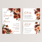 Terracotta Floral Fall Wedding Invitation Suite

Capture the warmth and elegance of autumn with our Terracotta Floral Wedding Invitation Suite. Perfect for fall weddings, this affordable suite includes a wedding invitation, RSVP card, and details card, all adorned with gorgeous terracotta and earthy floral designs.
