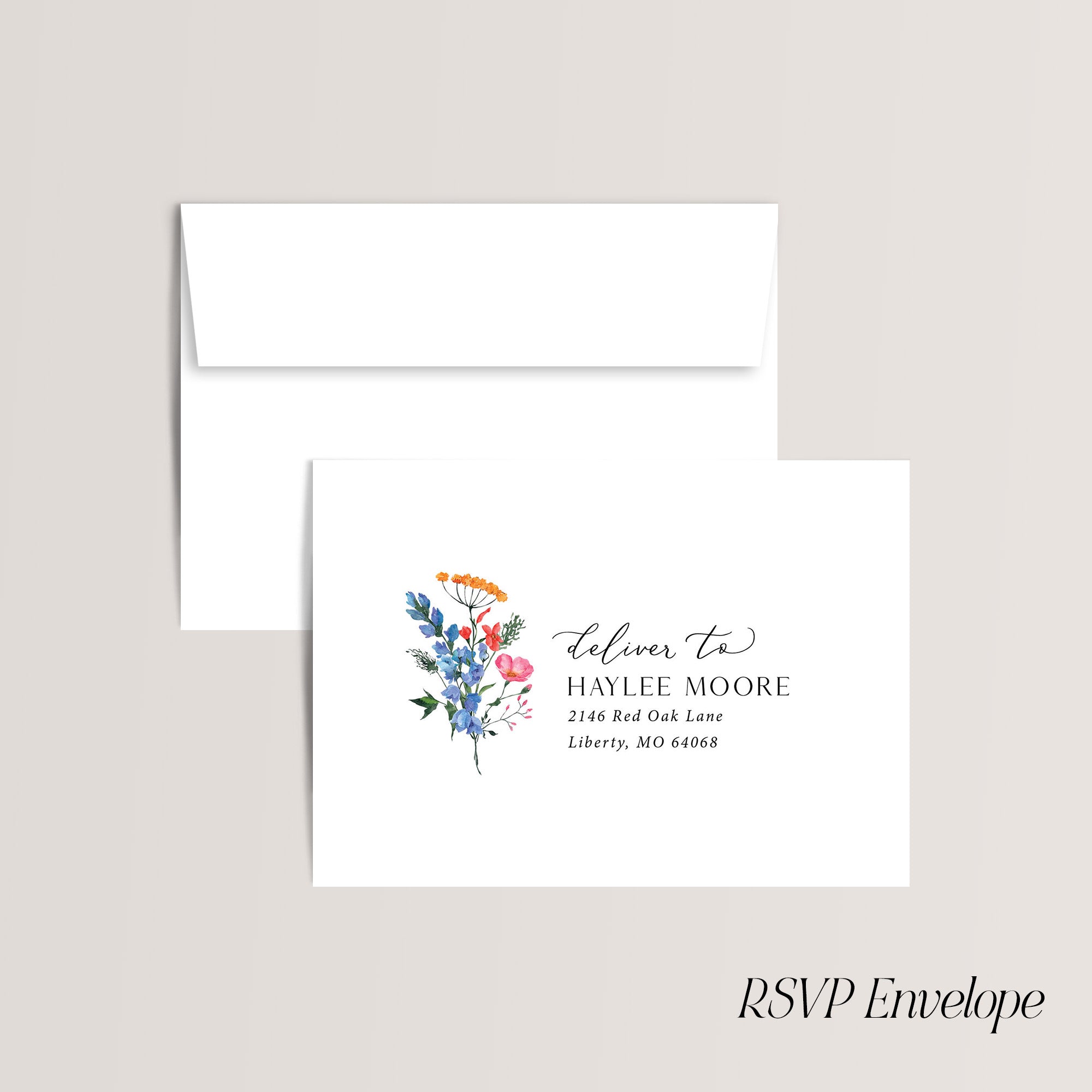 RSVP envelope printing from Olive Invites.